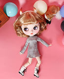 Olaffi 4-Color Changing Eyes Bright Face 12 Inch 19 Ball Jointed Doll with Wig,1/6 BJD Doll is Similar to Blythe Doll,Customized Doll Can Changed Makeup and Dress