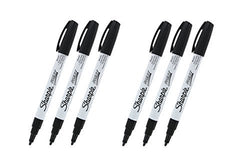 Sharpie - Fine Point Paint Marker [Set of 6], Black, Permanent, Quick drying