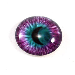 25mm Moon Glass Eye in Purple and Teal Fantasy Cabochon for Taxidermy Sculptures or Jewelry