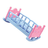 #N/A Doll Furniture Rocking Baby Doll Cradle Bed Bedding for 10 Inch Doll Decor