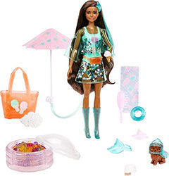 Barbie Color Reveal Sunshine and Sprinkles Doll & Accessories with 25 Surprises Including Water-Shower Umbrella & Color Change Ice Cream Theme, Gift for Kids 3 Years & Older