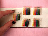Miniature pencils set of 13, tiny dollhouse school office tool. Colored stuffed supplies for diorama