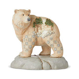 Enesco Jim Shore Heartwood Creek White Woodland Bear with Mountain Scene Figurine, 5.51" H, Multicolor