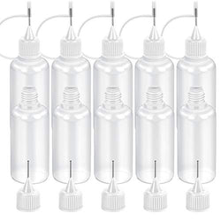LEOBRO Precision Tip Applicator Bottle, 30ml / 1 Ounce Empty Applicator Glue Bottle for Paper Quilling DIY Craft, 10 Pieces