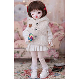 1/6 26cm BJD Doll Movable Joints Resin Doll Cute Girl SD Doll Full Set with Clothes Shoes Wig Makeup, 100% Handmade