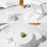 helegeSONG 1/12 DollhouseWooden White Dining Table with Chair Set 1:12 Scale Miniature Dollhouse Furniture Toy Accessory C