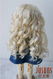 JD285 Long Blond Princess Wave Synthetic Mohair Doll Wigs YOSD MSD SD BJD Doll Accessories (6-7inch)