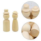 ZesNice Natural Unfinished Wooden Peg Doll 50-Pack in 4 Different Shapes and Sizes with 4 Hats, Quality People Shapes for DIY Craft Art, Kid’s Painting, Decoration and Pendants of Toys