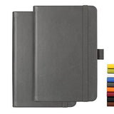 Deziliao 2 Pack Pocket Notebook Journal with Pen Loop , 3.8" x 5.7" Mini Journal Notepad Small Notebook,100Gsm Premium Thick Paper with Pocket（Gray, Ruled）