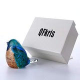 Qf Glass Bird Handmade Blown Glass Figurine Christmas, Birthday Gift Decorative Ornaments for Home Dark Blue Paper Weight