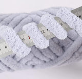 Chunky Chenille Yarn for Blanket Arm Knitting Luxury Soft Hand-Knitted Thick Polyester Throw Home Decor DIY Gift(Light Gray,8oz/250g/24yards)