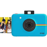 Polaroid Snap Instant Camera (Blue) + 2x3 Zink Paper (50 Pack) + Neoprene Pouch + Selfie Pole +