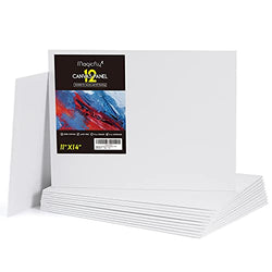 Magicfly Canvas Boards for Painting 11x14" Pack of 12, Painting Canvas Panels with MDF Board Core, 100% Cotton, for Acrylic Paint, Oil Paint Dry & Wet Art Media