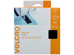 Velcro 1.5" Box Sew On Tape 1 1/2" x 15ft Black