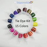 TIE DYE Toner 15 Colors, One-Step Tie Dye Kit for Kids and Adults, Tie dye for Fabrics, Tie Dye Party Kit 166 Pieces All Inclusive: Gloves, Rubber Bands, Covers, Aprons, Funnel, Guide and Carry Case