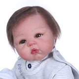 iCradle 100% Hand-Made Soft Silicone Baby Lifelike Reborn Baby Girl Doll Weighted Around 5lbs Toddler Doll Painted by Genesis Heat Paint Toy for Age 3+ - Named Perry (Brown)