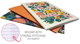 Steel Mill & Co Lined Notebook Journal Set of 3, Soft Cover Travel Writing Journals, 8.5" x 6" Stitch Bound Ruled Notebooks with 64 Pages Each, Garden Blooms