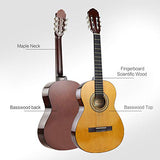 HUAWIND Beginner Classical Guitar 36 Inch Nylon Strings Starter Guitar Kit for Students Boy Girl with Carrying Bag Accessories, Natural Gloss