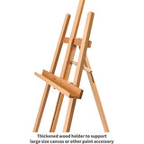 MEEDEN Large Basic Studio Easel, Solid Beech Wood Artist Easel,A-Frame Floor Painting Easel,Adjustable Height and Working Angles, Hold Canvas up to 50 inches,Natural Color