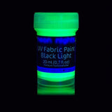 neon nights 8 x UV Fabric Paint Set Fluorescent for Clothing - Vibrant Ultraviolet Textile Black Light Paint for Projects, Glow Parties, and Events - Set of 8 Bright Colors - 0.7 fl oz / 20ml Each