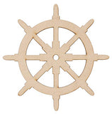 Wood Cutouts - 24-Pack Unfinished Wooden Cutouts, Ship's Wheel, Yacht, Anchor, Mermaid Shapes for