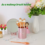 Valley of Rain & Forest rose gold durable pencil & pen holder for woman, makeup brush holder, a cute, girly, decorative aluminum alloy holder that doesn't seem to get old (Flower of elegance)
