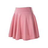 Urban CoCo Women's Basic Versatile Stretchy Flared Casual Mini Skater Skirt (Medium, Pink)