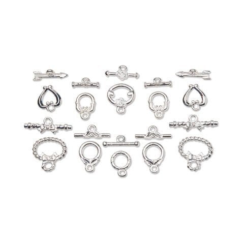 Bulk Buy: Darice DIY Crafts Toggle Clasps Sterling Silver Plated (3-Pack) 1990-40