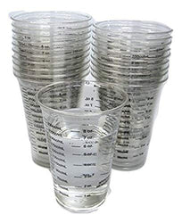 20 8oz Disposable Graduated Clear Plastic Cups for Mixing Paint, Stain, Epoxy, Resin