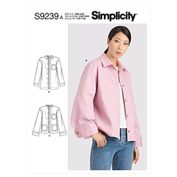 Simplicity SS9239A Misses' Button-Up Jacket Sewing Pattern Kit, Design Code S9239, Sizes XXS-XXL