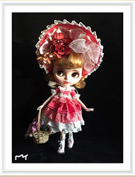leoglint Blythe Doll Clothes, Dress Clothing for Blythe Doll 30 cm 1/6 Bjd Dolls Azone ICY Licca Doll (Red)