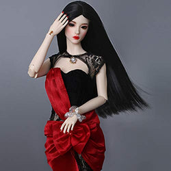 MEESock Pretty 1/4 BJD Girl Dolls Clothes Exquisite Red Lace Dress for SD Doll (Only Clothes, Do Not Include Doll)