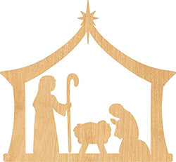 Nativity Laser Cut Out Wood Shape Craft Supply - 4 Inch