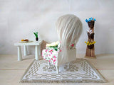 Miniature Chair Floral Fabric. Upholstered Dollhouse Furniture 1:8 th Handcrafted