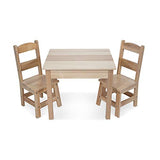 Melissa & Doug Solid Wood Table & Chairs (Kids Furniture, Sturdy Wooden Furniture, 3-Piece Set, 20” H x 23.5” W x 20.5” L)