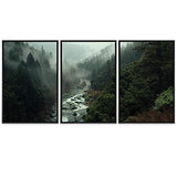 signwin 3 Piece Framed Canvas Wall Art Forest Rivers Canvas Prints Home Artwork Decoration for Living Room,Bedroom - 24"x36"x3 Panels