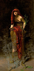 Odsan Gallery Priestess Of Delphi - John Collier - Giclee Canvas Prints 16" by 34" Unframed