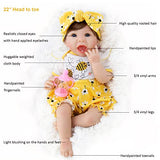 Aori Reborn Baby Dolls 22 inch Real Looking Lifelke Baby Girl Doll in Weighted Body with Honey Bee Gift Set