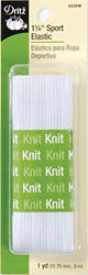 Dritz 9326W Sport Knit Elastic, White, 1-1/4-Inch by 1-Yard