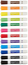 AmazonBasics Dry Erase Markers, Low Odor, Chisel Tip, 12 Pack, Assorted Colors (37151AZB)