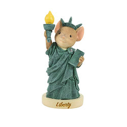 Enesco Tails with Heart Americana Statue of Liberty Mouse Figurine, 2.52 in H, Multicolor