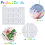 3 Pieces Tic Tac Toe Silicone Molds Board Game Resin Molds XO Silicone Epoxy Resin Casting Molds with 12 Colors Star Sequins for DIY Crafts Home Table Decor Table Game (5.1 x 4.1 Inch)