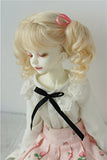 JD428 7-8inch 18-20cm Lovely Twin Wave ponytail BJD wigs 1/4 MSD mohair school girl doll wig (Blond)