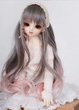 softgege (17.5-19CM) BJD Doll Hair Wig 1/4 MSD AOD DF DZ DOD LUTS / Gray-Pink FBE123