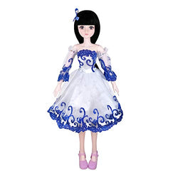 EVA BJD 57cm 22 Inch Doll Jointed Dolls - Including Clothes with Wig, Shoes,Accessories for Girls Gift (Party Wear-Retro)