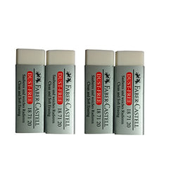 [Pack of 4] Faber-Castell LARGE Pencil Eraser Dust Free Clean and Extra Soft Erasing for ART,