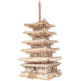 Rolife 3D Wooden Puzzles Temple Building Kit - 275PCS Japanese Five-storied Pagoda 13" Model Craft Kits for Adults/Boys/Girls