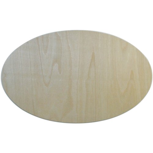 MPI BBP-112 7-3/4-Inch by 12-1/2-Inch Unfinished Wood Baltic Birch Plaque, Oval