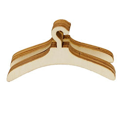 Jili Online 10 Pieces Mini Size Hangers for Baby Girl Doll Hangers DIY Craft for Clothing Accessories, Wood Color 17.5 cm
