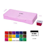 MIYA HIMI Gouache Paint Set 18 Colors (30ml/Pc) Paint Set Unique Jelly Cup Design Non Toxic Paints for Artist, Hobby Painters & Kids, Ideal for Canvas Painting for Novelty Gift (Pink)